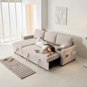 동서가구 런스 아쿠아텍스 패브릭 확장형 소파베드 1인/2인/4인 쇼파 모듈 편백황토숯