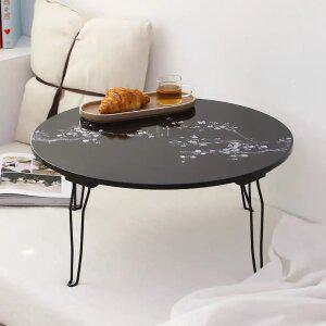 레트로 자개무늬 테이블 전통 자개 프린팅 디자인 다용도 접이식 밥상 다과상 찻상