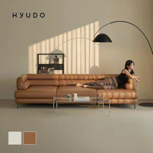 [지정일가능] 휴도 시간의 동백 1920 모듈형 3인용 4인용 천연 면피 가죽 소파 (쿠션제