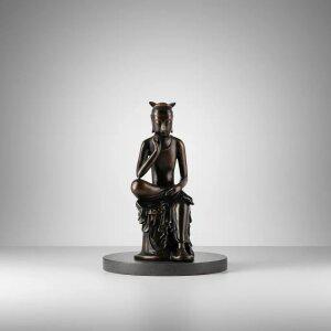 [여진불교X무형문화재 이진형장인] 청동 미륵보살 반가사유상굿즈 불상미니어처 15cm