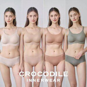 [크로커다일] 소프트 나일론모달 패드일체형 스트랩 브라+팬티 8종세트 CDW5O17181920