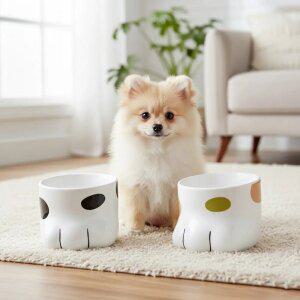 마이티펫 반려동물 세라믹 식기 화이트/블랙/오렌지그린