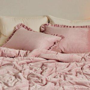 멜리사 극세사 차렵이불1개 + 베개커버 2장 세트 핑크 퀸Q