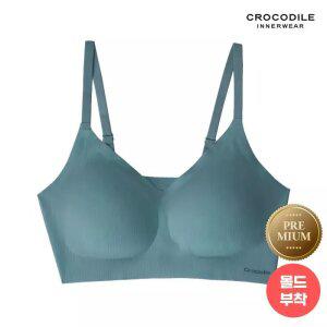 [크로커다일] 프리미엄 나이론 스트랩 프리커팅 브라 그린