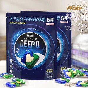 아이러브베베 딥큐 오션브리즈 캡슐세제 100개입+100개입 3in1/대용량/실내건조/드럼