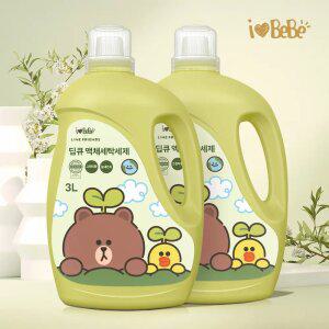 아이러브베베 라인프렌즈 세탁세제 3L 2개 딥클린 액체형 대용량 드럼용 일반용 통돌이