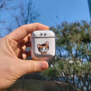 (원쁠) 귀여운 버즈 에어팟 케이스 자깡이 투명 하드 총2개 / 갤럭시 프로 라이브 1세