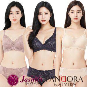 [비너스 비비안] 브라 팬티 세트 빅사이즈 여성 속옷 브래지어 노와이어 여자 A B C D
