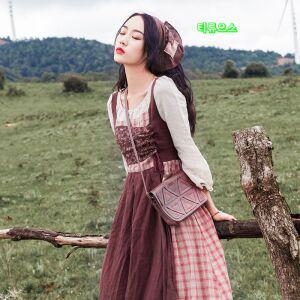 북유럽 알프스  하이디 복고풍 원피스 스커트 티류으스