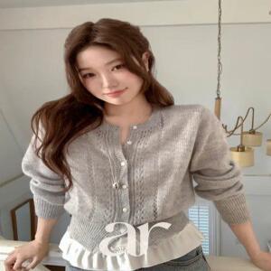 울함유 (소프트터치/여리무드) 로베인 펀칭 울 니트 가디건 cd3605