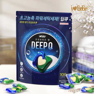 아이러브베베 딥큐 오션브리즈 캡슐세제 100개입 3in1/대용량/실내건조/드럼 일반 겸용
