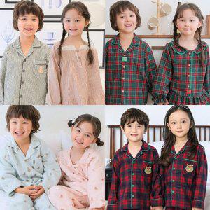 무형광 국산 아동 잠옷 세트 주니어 파자마 키즈 어린이 긴팔 공주 원피스 남아 여아