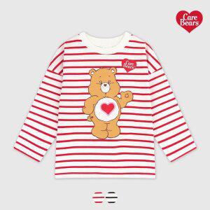 안녕텐더하트베어 스트라이프 티셔츠