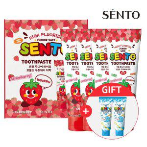 주.니어 구취케어 고.불소 어린이치약 딸기향 120g 4개+풍선껌향 2개