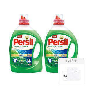 퍼실 파워젤 드럼/일반 겸용 액체세제 2.7L, 2개 + 증정(세탁망 2종(M,L), 1개)