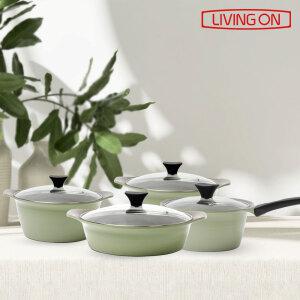 리빙온 바씨코 세라믹 냄비 4종세트(18편수+20양수+24양수+24전골)