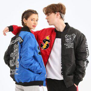 S51110 무니크영 블랙 레더 베어 봄버 바람막이 자켓