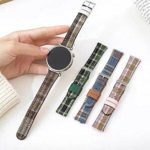 위드비 갤럭시워치 7 6 5 4 클래식 FE 액티브2 스트랩 가죽밴드 격자무늬 시계줄 일자