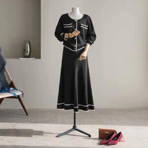 (안나앤플러스) A. 러빈 배색 가디건 세트[세트EC419] 빅사이즈