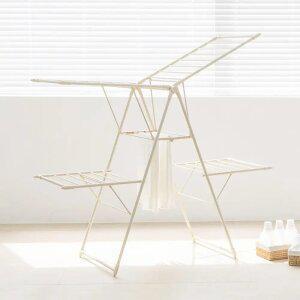 튼튼한 대형 4단 이불 접이식 건조대 빨래건조대 (크림)