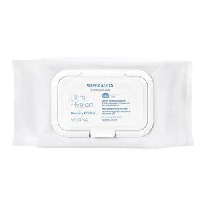 [미샤] 수퍼 아쿠아 울트라 히알론 클렌징 오일 티슈 대용량 70매/362ml