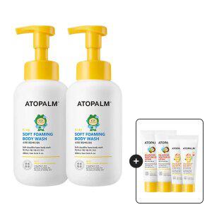 아토팜 키즈 소프트 포밍 바디 워시 460ml 2개 어린이바디워시+[증정]징크선크림10gx2