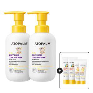 아토팜 키즈 실키 헤어컨디셔너 300ml 2개+[증정]징크선크림10gx2+젤로션20mlx2
