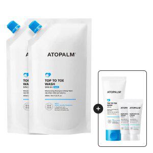 아토팜 탑투토워시 400ml(리필)x2+[증정]탑투토워시100ml+수딩젤로션20mlx2