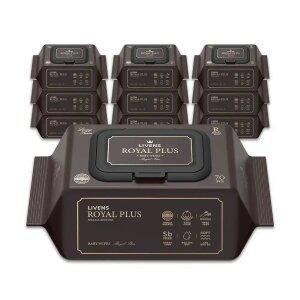 [리벤스] 로얄 플러스75평량고평량 아기 물티슈 캡형 70매*10팩