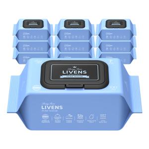 [리벤스] 퓨어 워터 순수 도톰한 앰보싱 물티슈 100매 10팩