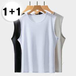 [2개세트] 남성 쿨 매쉬 민소매 나시 빅사이즈 티셔츠 (2color)