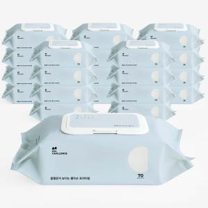 올챌린지 75평량 보이는 물티슈 프리미엄 70매 10팩 엠보싱 캡형