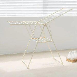 튼튼한 대형 2단 이불 접이식 건조대 빨래건조대 (크림/화이트)