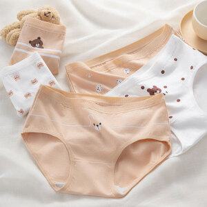 물방울 곰돌이 여성 삼각팬티 5매세트(학생팬티)