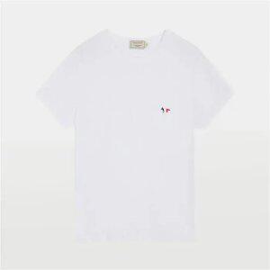 메종키츠네 트리컬러 폭스 패치 반팔 티셔츠 FW00107KJ0010 WH