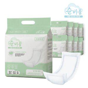 순비움 성인용 일자형 기저귀 패드 남녀공용 30매 8팩 대형 240매