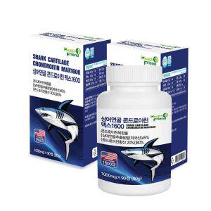 헬스프랜드 상어연골 콘드로이친 맥스 1600 90정 x 2병 3개월분 해조칼슘 보스웰리아추