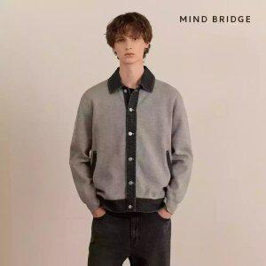 (택가 129,000원)마인드브릿지 데님배색카라세미오버핏가디건_2colors