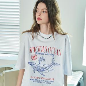 오션 웨일 반팔티 화이트