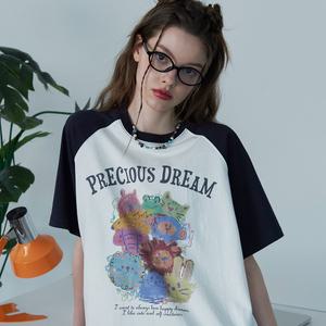 Precious 레글런 반팔티 네이비