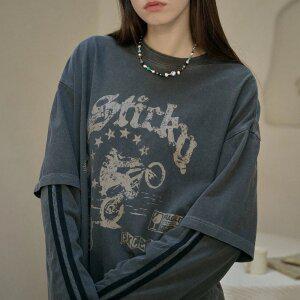 윌리 레이어드 피그먼트 롱슬리브 스모크블랙