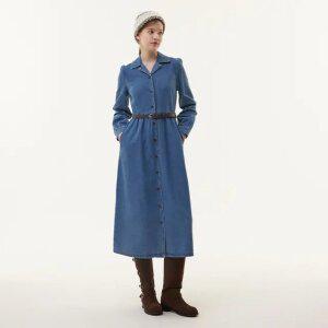 옵션벨트 볼륨 데님 원피스 PQ3DO961