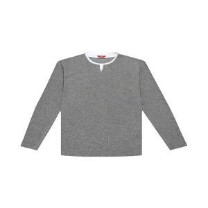 [오스틴리드]그레이 레이어드 슬릿넥 티셔츠-A5SW2310438C