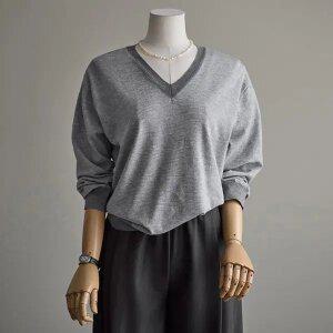 (안나앤모드) ridge 스트라이프 V니트[니트EDV76]