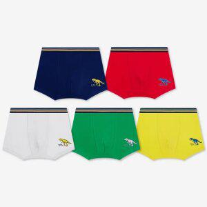 유니프랜드 컬러디노 드로즈(5매입) 남아동 사각팬티 키즈 주니어 언더웨어 속옷