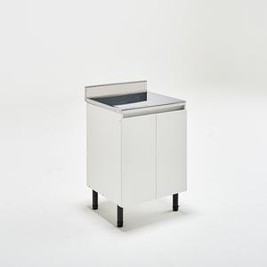 유코스 완제품 주방 사무실 원룸 탕비실 스텐 상판 보급형 싱크대 - 600 조리대 화이트