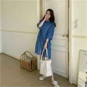 [오노마] ONM 중청컬러의 캐주얼한 셔츠형원피스 (S7985923)