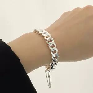 9mm 베이직 실버 체인 은팔찌 커플 남자 여자