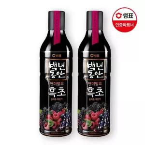 [샘표] 백년동안 흑초 산머루복분자 900ml x2병