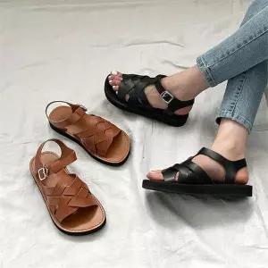 [오노마] ONM 격자패턴스트랩샌들 여름신발 여행슈즈 데일리 발편한 (S8532186)